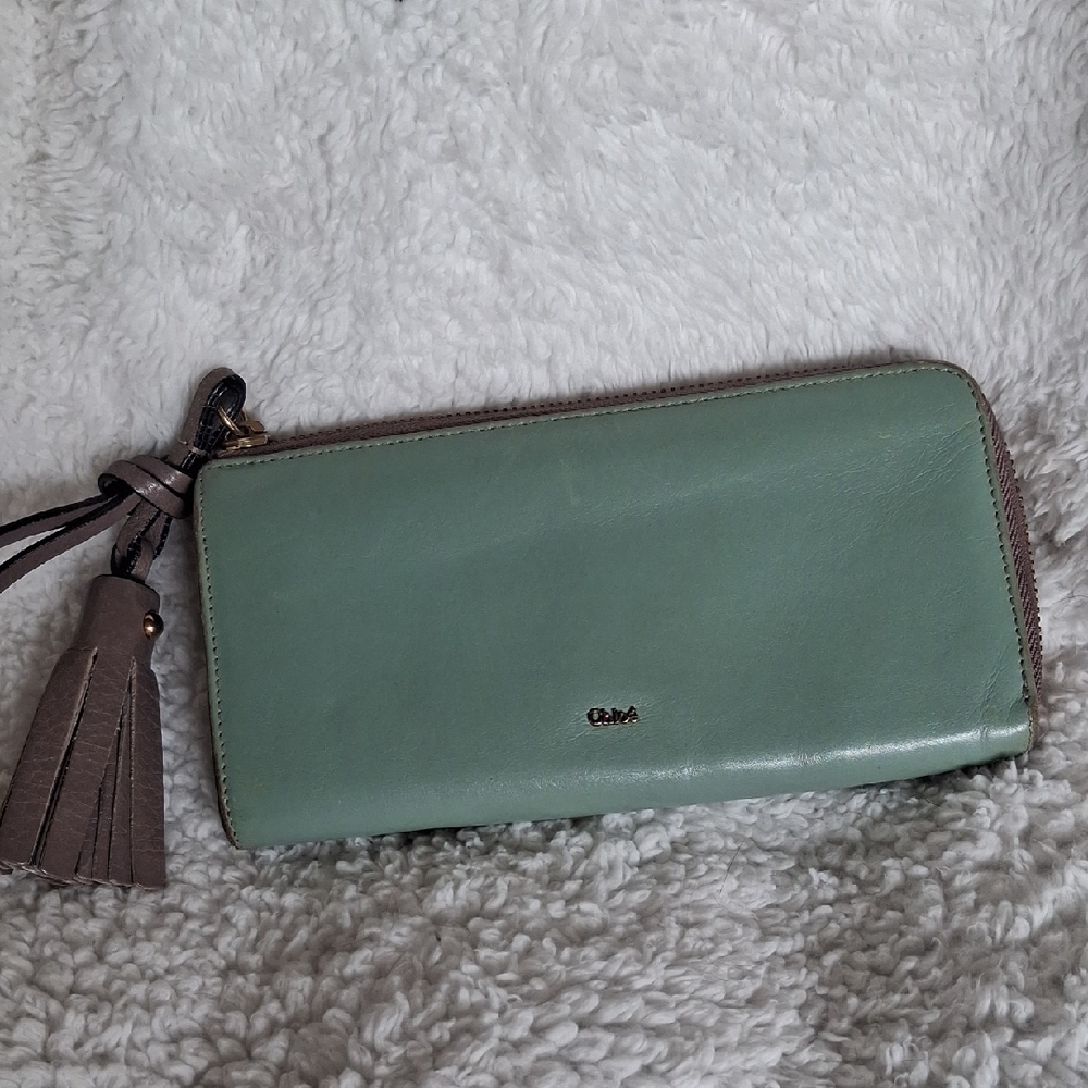 Chloe Green and Brown Leather Wallet